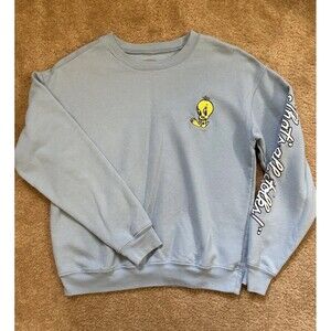 Looney Tunes Tweetybird Sweatshirt Women Med Thats All Folks WB Cartoons Kidcore